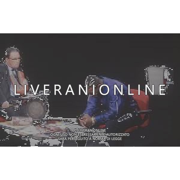 DIAP-RETROSPETTIVA MAURIZIO MOSCA GIORNALISTA NELLA FOTO MAURIZIO MOSCA E MIKE TYSON A MILANO AG ALDO LIVERANI SAS