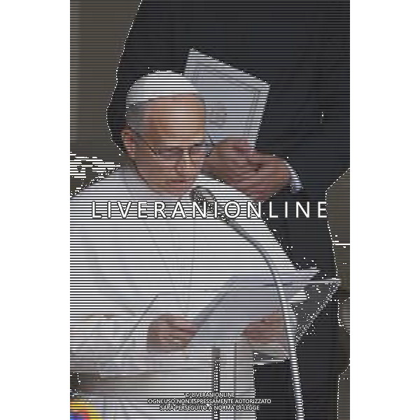 Castel Gandolfo 17 Agosto 2025 Papa Leone XIV recita la preghiera dell’Angelus a Castel Gandolfo Nella foto: Papa Leone XIV Foto Credit: Andrea Bracaglia- AGENZIA ALDO LIVERANI SAS
