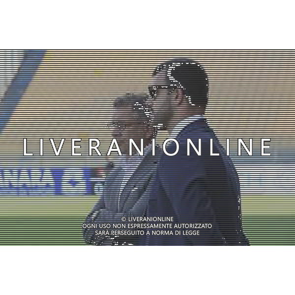 Federico Cherubini Ceo of Parma AC and Mauro Pederzoli Sport Director of Parma AC during Parma Calcio vs Pescare Calcio, 32° leg of Coppa Italia Frecciarossa 2025-26 game at Ennio Tardini stadium in Parma (PR), Italy, on Agust 17, 2025. (Photo by Davide Casentini) FOTO DAVIDE CASENTINI-AG ALDO LIVERANI SAS