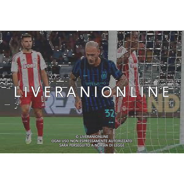 TVEM August 16, 2025 Bari, Italy - FC Inter vs Olympiacos FC - friendly match - San Nicola Stadium. In the pic: Federico Dimarco of FC Inter FOTO EMMANUELE MASTRODONATO-AG ALDO LIVERANI SAS