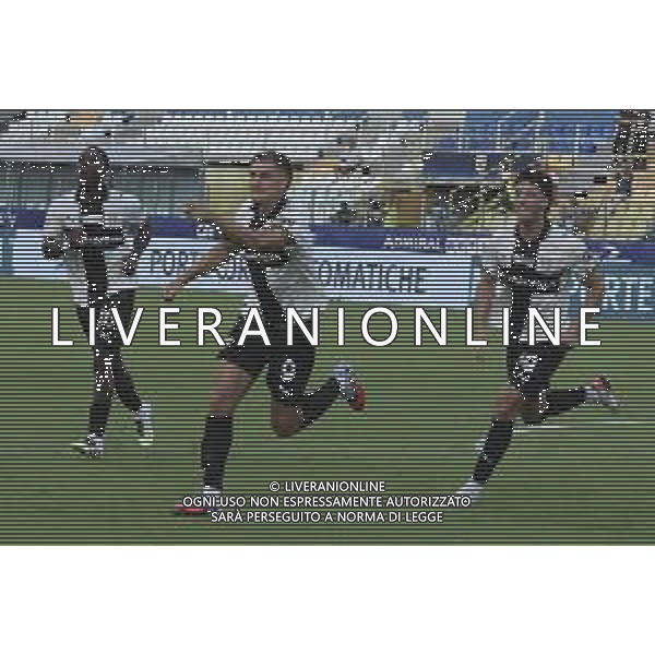 Matteo Pellegrino of Parma AC celebrates after scoring during Parma Calcio vs Pescare Calcio, 32° leg of Coppa Italia Frecciarossa 2025-26 game at Ennio Tardini stadium in Parma (PR), Italy, on Agust 17, 2025. (Photo by Davide Casentini)- AGENZIA ALDO LIVERANI SAS
