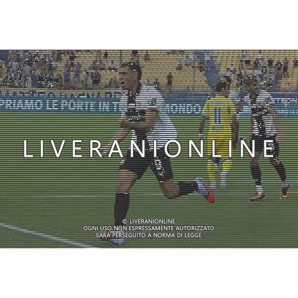Matteo Pellegrino of Parma AC celebrates after scoring during Parma Calcio vs Pescare Calcio, 32° leg of Coppa Italia Frecciarossa 2025-26 game at Ennio Tardini stadium in Parma (PR), Italy, on Agust 17, 2025. (Photo by Davide Casentini)- AGENZIA ALDO LIVERANI SAS