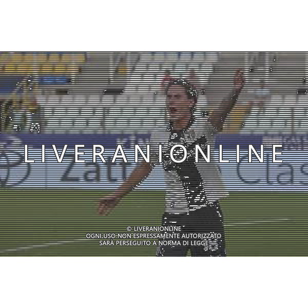 Mathias Fjortoft Lovik of Parma AC gestures during Parma Calcio vs Pescare Calcio, 32° leg of Coppa Italia Frecciarossa 2025-26 game at Ennio Tardini stadium in Parma (PR), Italy, on Agust 17, 2025. (Photo by Davide Casentini)- AGENZIA ALDO LIVERANI SAS