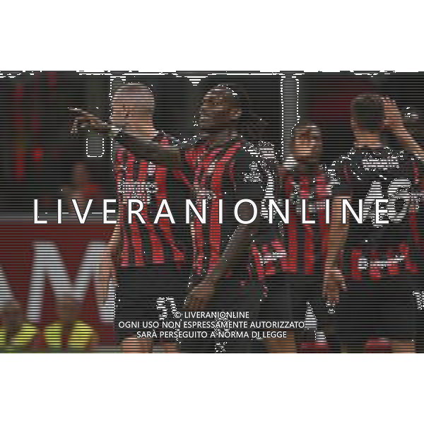 Milan vs Bari nella foto Rafael Leao (Milan) esultanza dopo il gol dell\'1 a 0 Rafael Leao Milano 17-08-2025 Stadio Giuseppe Meazza - San Siro Milan vs Bari Coppa Italia Frecciarossa - trentaduesimi di finale foto Roberto Garavaglia/Agenzia Aldo Liverani sas- AGENZIA ALDO LIVERANI SAS