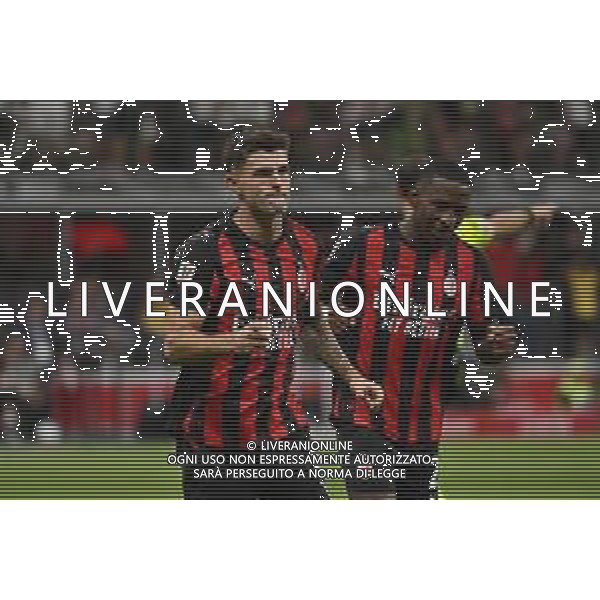Milan vs Bari nella foto Christian Mate Pulisic (Milan) esultanza dopo il gol del 2 a 0 Milano 17-08-2025 Stadio Giuseppe Meazza - San Siro Milan vs Bari Coppa Italia Frecciarossa - trentaduesimi di finale foto Roberto Garavaglia/Agenzia Aldo Liverani sas