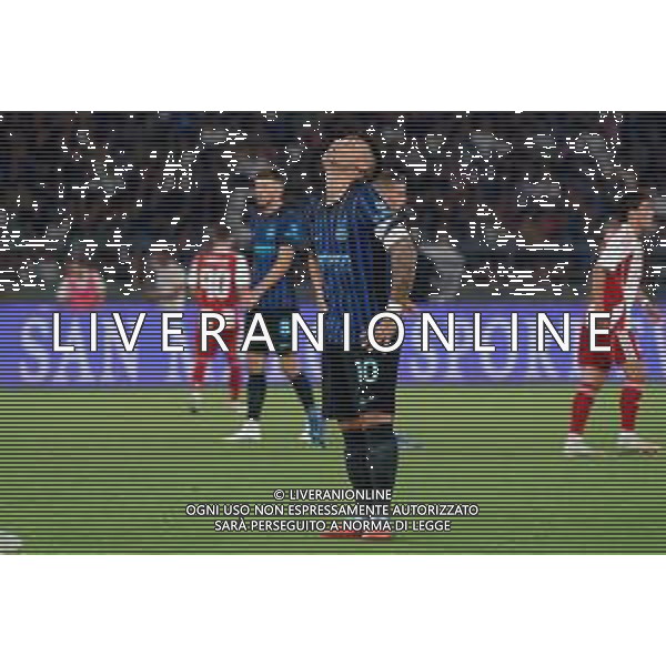 TVEM August 16, 2025 Bari, Italy - FC Inter vs Olympiacos FC - friendly match - San Nicola Stadium. In the pic: Lautaro Martínez of FC Inter disappointment FOTO EMMANUELE MASTRODONJATO-AG ALDO LIVERANI SAS