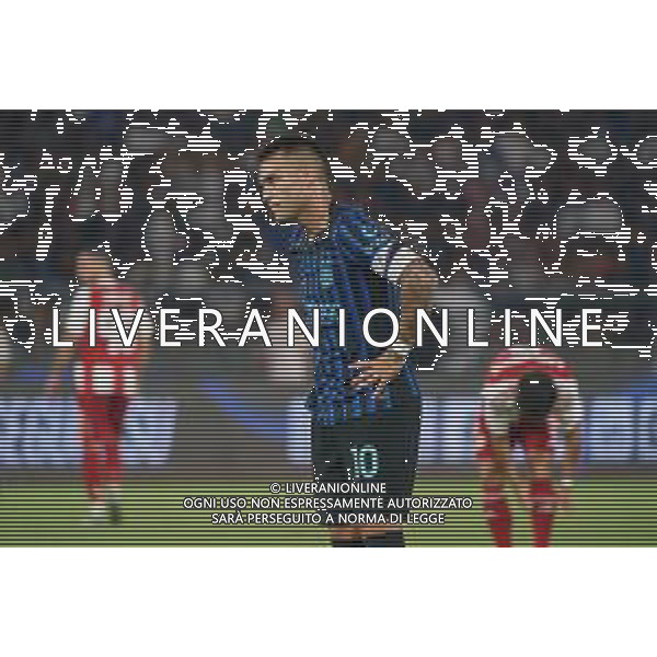 TVEM August 16, 2025 Bari, Italy - FC Inter vs Olympiacos FC - friendly match - San Nicola Stadium. In the pic: Lautaro Martínez of FC Inter disappointment FOTO EMMANUELE MASTRODONJATO-AG ALDO LIVERANI SAS
