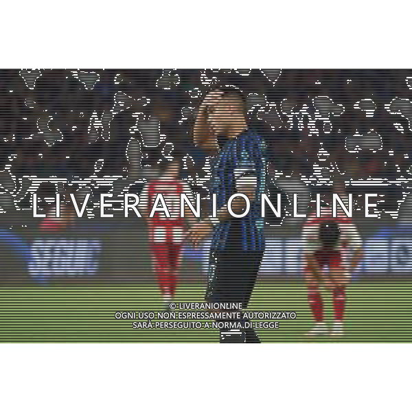 TVEM August 16, 2025 Bari, Italy - FC Inter vs Olympiacos FC - friendly match - San Nicola Stadium. In the pic: Lautaro Martínez of FC Inter disappointment FOTO EMMANUELE MASTRODONJATO-AG ALDO LIVERANI SAS
