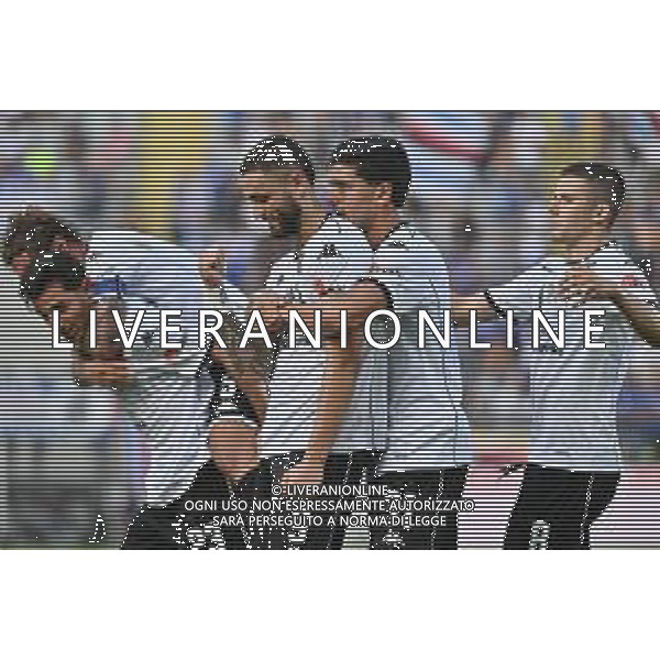 TVRG Spezia vs Sampdoria nella foto Gabriele Artistico (Spezia), al centro, esultanza dopo il gol dell\'1 a 1 La Spezia 18-08-2025 Stadio Alberto Picco Spezia vs Sampdoria - trentaduesimi di finale Coppa Italia Frecciarossa foto Roberto Garavaglia/Agenzia Aldo Liverani sas