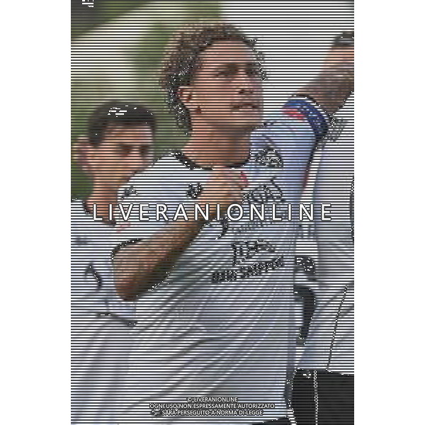 TVRG Spezia vs Sampdoria nella foto Salvatore Esposito (Spezia) esultanza dopo il gol dell\'1 a 1 di Gabriele Artistico (Spezia) La Spezia 18-08-2025 Stadio Alberto Picco Spezia vs Sampdoria - trentaduesimi di finale Coppa Italia Frecciarossa foto Roberto Garavaglia/Agenzia Aldo Liverani sas