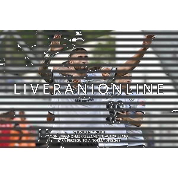 TVRG Spezia vs Sampdoria nella foto Gabriele Artistico (Spezia) esultanza dopo il gol dell\'1 a 1 La Spezia 18-08-2025 Stadio Alberto Picco Spezia vs Sampdoria - trentaduesimi di finale Coppa Italia Frecciarossa foto Roberto Garavaglia/Agenzia Aldo Liverani sas