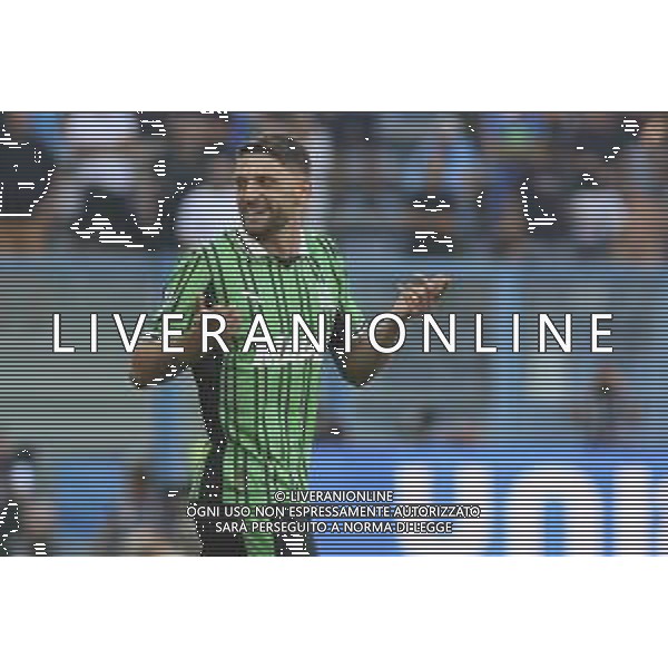 Domenico Berardi of US Sassuolo gestures during US Sassuolo vs SSC Napoli, 1° Serie A Enilive 2025-26 game at Mapei stadium . Città del tricolore in Reggio Emilia (RE), Italy, on August 23, 2025. (Photo by Davide Casentini)- AGENZIA ALDO LIVERANI SAS