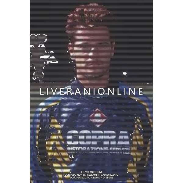 DIAP-RETROSPETTIVA FLAVIO ROMA CALCIATORE NELLA FOTO FLAVIO ROMA CON LA MAGLIA DEL PIACENZA CALCIO AG ALDO LIVERANI SAS