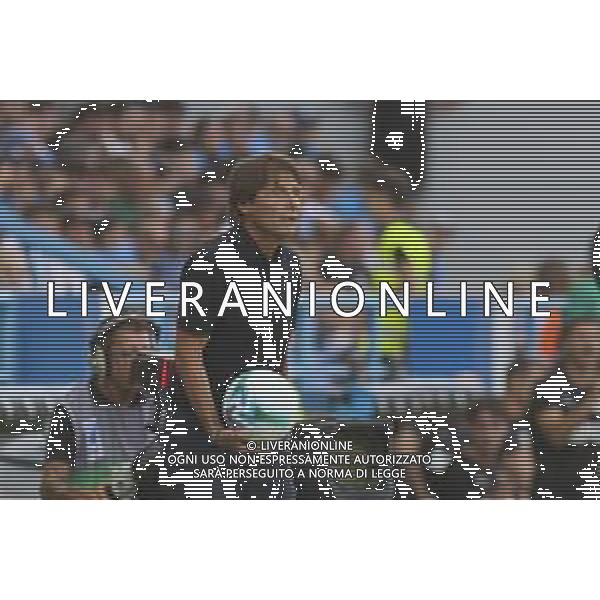 Antonio Conte Head Coach of SSC Napoli gestures during US Sassuolo vs SSC Napoli, 1° Serie A Enilive 2025-26 game at Mapei stadium . Città del tricolore in Reggio Emilia (RE), Italy, on August 23, 2025. (Photo by Davide Casentini)- AGENZIA ALDO LIVERANI SAS