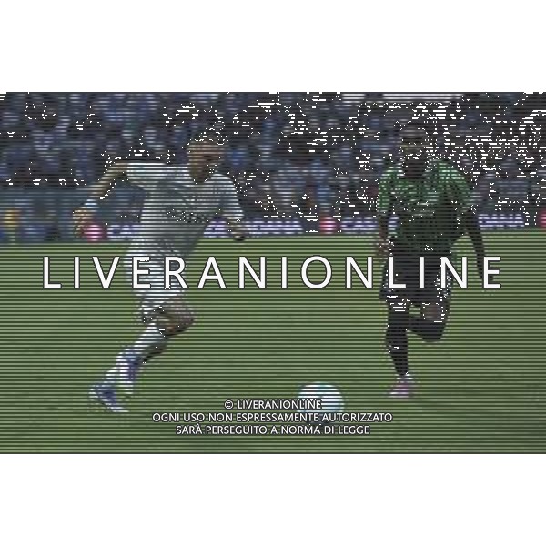 Matteo Politano of SSC Napoli battle for the ball with Alieu Federa of US Sassuolo during US Sassuolo vs SSC Napoli, 1° Serie A Enilive 2025-26 game at Mapei stadium . Città del tricolore in Reggio Emilia (RE), Italy, on August 23, 2025. (Photo by Davide Casentini)- AGENZIA ALDO LIVERANI SAS
