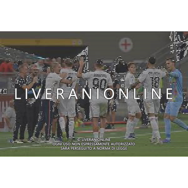 Milano 23.08.2025 Stadio Giuseppe Meazza @Manuela Viganti /Ag. Aldo Liverani sas Milan vs Cremonese Campionato Calcio Serie A Enilive 2025/2026 1a giornata Nella foto: esultanza cremonese dopo il gol di federico baschirotto ©Viganti - AGENZIA ALDO LIVERANI SAS