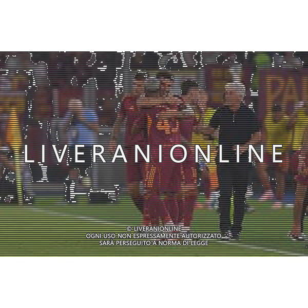 Roma vs Bologna Campionato Serie A Enilive - 1 Giornata Stadio Olimpico - Roma 23-08-2025 nella foto Esultanza Roma foto federico gaetano-ag aldo liverani sas