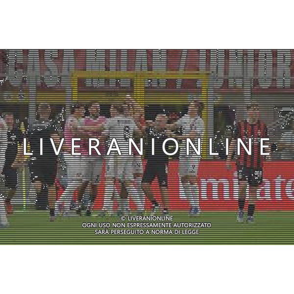 Milano 23.08.2025 Stadio Giuseppe Meazza @Manuela Viganti /Ag. Aldo Liverani sas Milan vs Cremonese Campionato Calcio Serie A Enilive 2025/2026 1a giornata Nella foto: esultanza cremonese dopo il gol di federico bonazzoli ©Viganti - AGENZIA ALDO LIVERANI SAS