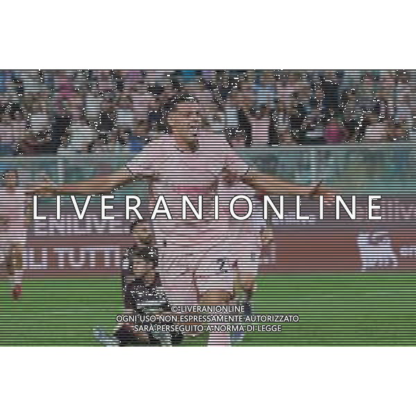 Niccolo’ Pierozzi esulta per il suo gol durante la partita Palermo vs Reggiana di Serie B 25/26 presso lo Stadio Renzo Barbera di Palermo il 23/08/25 ©Federico Serra - AGENZIA ALDO LIVERANI SAS
