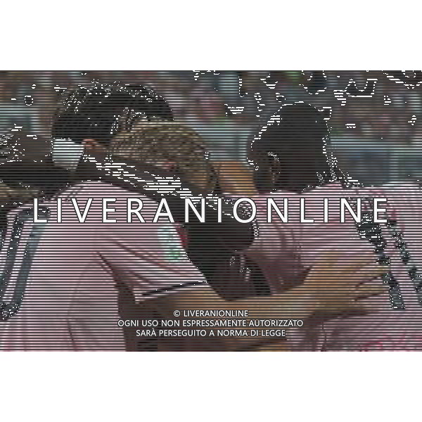 Il Palermo esulta per il suo gol durante la partita Palermo vs Reggiana di Serie B 25/26 presso lo Stadio Renzo Barbera di Palermo il 23/08/25 ©Federico Serra - AGENZIA ALDO LIVERANI SAS
