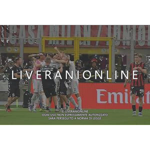 Milano 23.08.2025 Stadio Giuseppe Meazza @Manuela Viganti /Ag. Aldo Liverani sas Milan vs Cremonese Campionato Calcio Serie A Enilive 2025/2026 1a giornata Nella foto: esultanza cremonese dopo il gol di federico bonazzoli