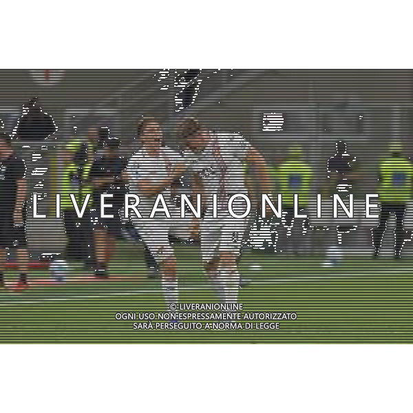 Milano 23.08.2025 Stadio Giuseppe Meazza @Manuela Viganti /Ag. Aldo Liverani sas Milan vs Cremonese Campionato Calcio Serie A Enilive 2025/2026 1a giornata Nella foto: esultanza federico baschirotto e alessio zerbin dopo il gol