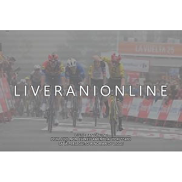 24-08-2025 Vuelta A Espana; Tappa 02 Alba - Limone Piemonte; 2025, Visma - Lease A Bike; 2025, Lidl - Trek; 2025, Groupama - Fdj; Vingegaard, Jonas; Ciccone, Giulio; Gaudu, David; Limone Piemonte; ©SIROTTI - AGENZIA ALDO LIVERANI SAS