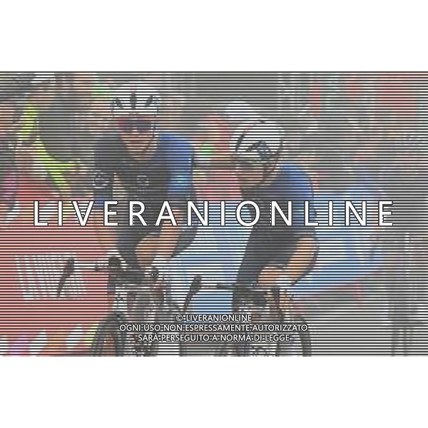 24-08-2025 Vuelta A Espana; Tappa 02 Alba - Limone Piemonte; 2025, Groupama - Fdj; Braz Afonso, Clement; Rolland, Brieuc; Limone Piemonte; ©SIROTTI - AGENZIA ALDO LIVERANI SAS
