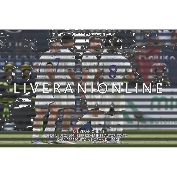 24-8-2025. Cagliari calcio-ACF Fiorentina, 1° giornata campionato calcio italiano Serie A 2025/2026, stadio Unipol Domus Cagliari. Foto Salvatore Moi/Agenzia Aldo Liverani s.as. Nella foto: Gol Fiorentina in trasferta contro Cagliari, segna: Rolando Mandragora Fiorentina ©MOI SALVATORE - AGENZIA ALDO LIVERANI SAS
