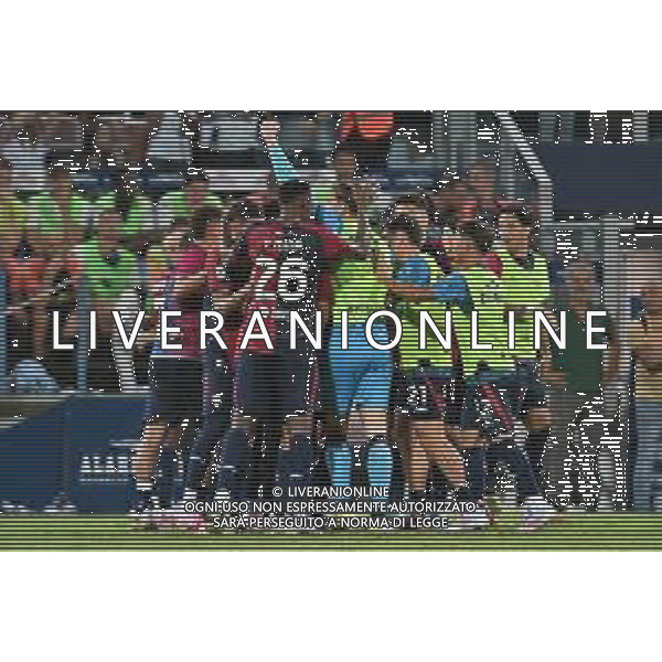 24-8-2025. Cagliari calcio-ACF Fiorentina, 1° giornata campionato calcio italiano Serie A 2025/2026, stadio Unipol Domus Cagliari. Foto Salvatore Moi/Agenzia Aldo Liverani s.as. Nella foto: Esultanza Gol cagliari segna: salvatore luperto ©MOI SALVATORE - AGENZIA ALDO LIVERANI SAS
