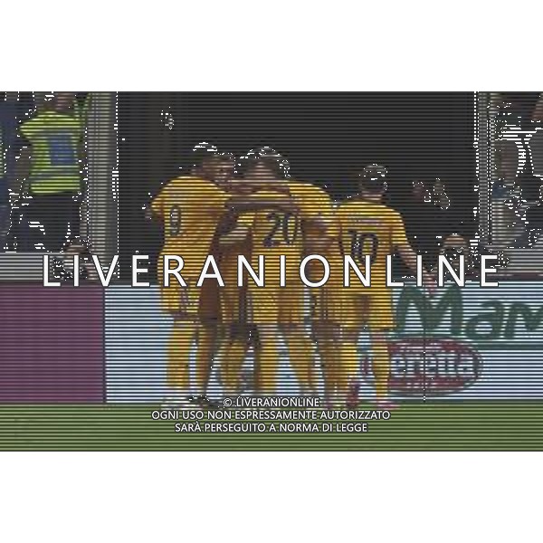 Stefano Moreo of Pisa SC celebrates after scoring during Atalanta BC vs Pisa SC, 1° Serie A Enilive 2025-26 game at New Balance stadium in Bergamo (BG), Italy, on August 24, 2025. (Photo by Davide Casentini)- AGENZIA ALDO LIVERANI SAS