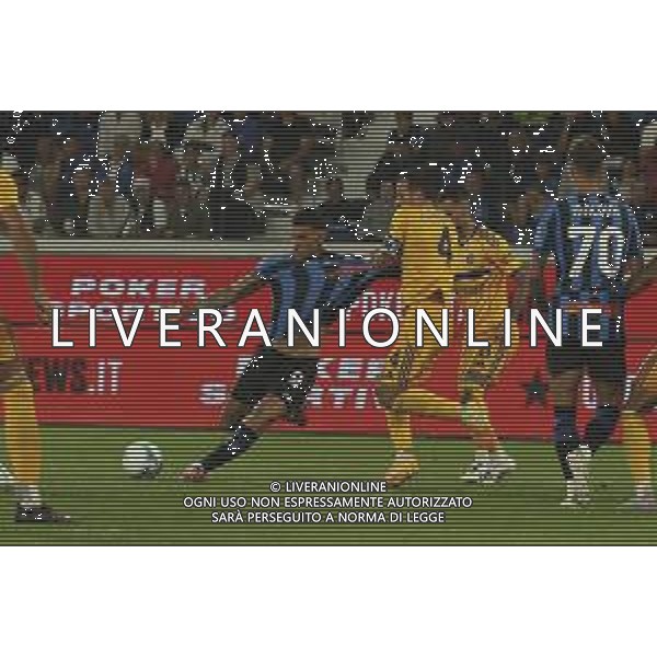 Gianluca Scamacca of Atalanta BC. kick the ball during Atalanta BC vs Pisa SC, 1° Serie A Enilive 2025-26 game at New Balance stadium in Bergamo (BG), Italy, on August 24, 2025. (Photo by Davide Casentini)- AGENZIA ALDO LIVERANI SAS