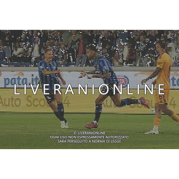 Gianluca Scamacca of Atalanta BC celebrates after scoring during Atalanta BC vs Pisa SC, 1° Serie A Enilive 2025-26 game at New Balance stadium in Bergamo (BG), Italy, on August 24, 2025. (Photo by Davide Casentini)- AGENZIA ALDO LIVERANI SAS