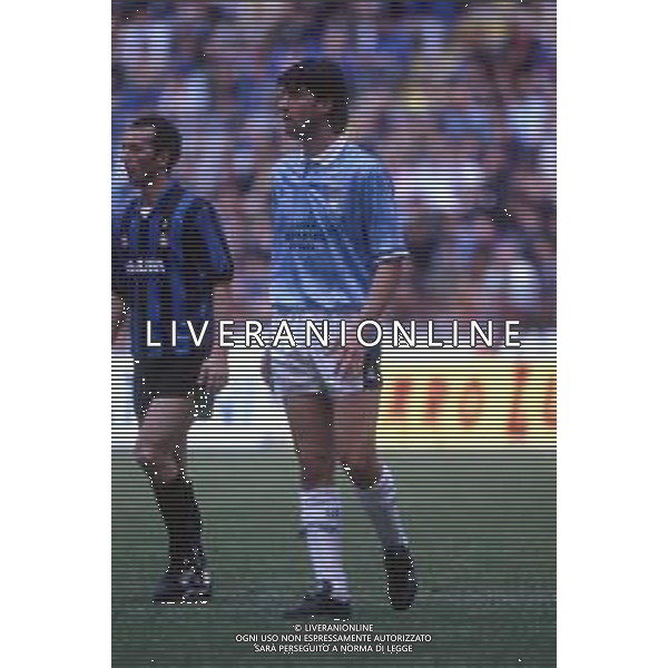 DIAP-RETROSPETTIVA CRISTIANO BERGODI CALCIATORE BELLA FOTO CRISTIANO BERGODI CON LA MAGLIA DELLA LAZIO CALCIO AG ALDO LIVERANI SAS