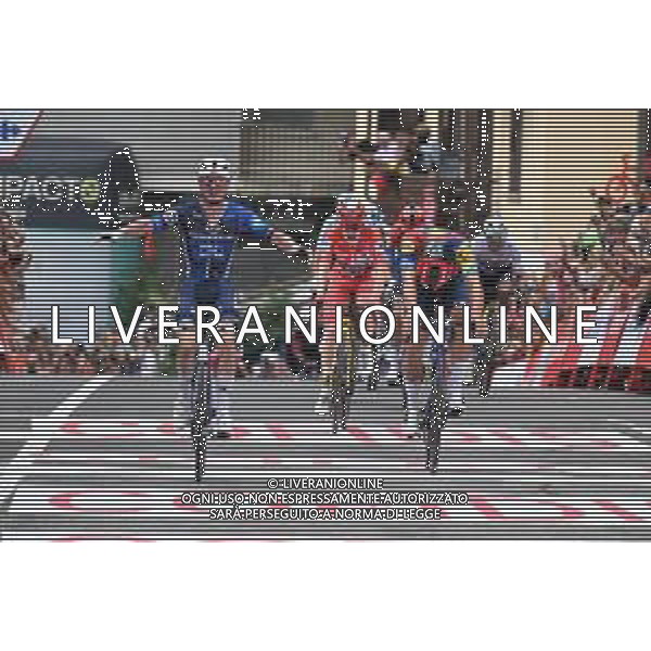 25-08-2025 Vuelta A Espana; Tappa 03 San Maurizio Canavese - Ceres; 2025, Groupama - Fdj; 2025, Lidl - Trek; 2025, Visma - Lease A Bike; Gaudu, David; Pedersen, Mads; Vingegaard, Jonas; Ceres; ©SIROTTI - AGENZIA ALDO LIVERANI SAS