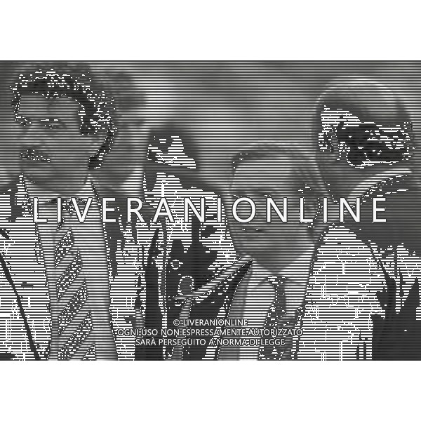 NEG-RETROSPETTIVA GIAN MAURO BORSANO PRESIDENTE DEL TORINO CALCIO NELLA FOTO GIAN MAURO BORSANO PRESIDENTE DEL TORINO CALCIO NELL\'ANNO 1991-1992 CON LUCIANO MOGGI ED EMILIANO MONDONICO AG ALDO LIVERANI SAS