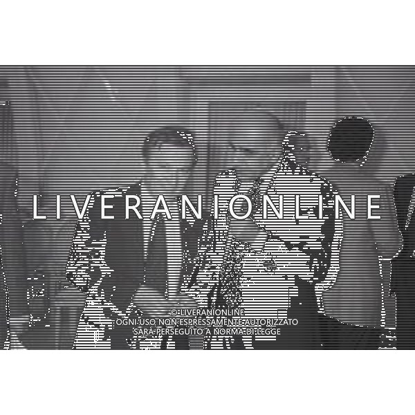 ST-RETROSPETTIVA GIAN MAURO BORSANO PRESIDENTE DEL TORINO CALCIO NELLA FOTO GIAN MAURO BORSANO CON ADRIANO GALLIANI A MILANO NELL\' ANNO 1992 AG ALDO LIVERANI SAS