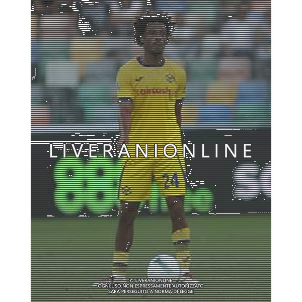 Antoine Joseph Bernède of Hellas Verona FC play the ball during Udinese Calcio FC vs Hellas Verona FC, 1° Serie A Enilive 2025-26 game at Bluenergy stadium in Udine (UD), Italy, on August 25, 2025. (Photo by Davide Casentini) AG ALDO LIVERANI SAS