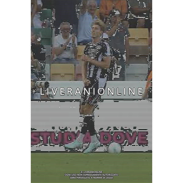 Thomas Thiesson Kristensen of Udinese FC celebrates after scoring goal during Udinese Calcio FC vs Hellas Verona FC, 1° Serie A Enilive 2025-26 game at Bluenergy stadium in Udine (UD), Italy, on August 25, 2025. (Photo by Davide Casentini) AG ALDO LIVERANI SAS