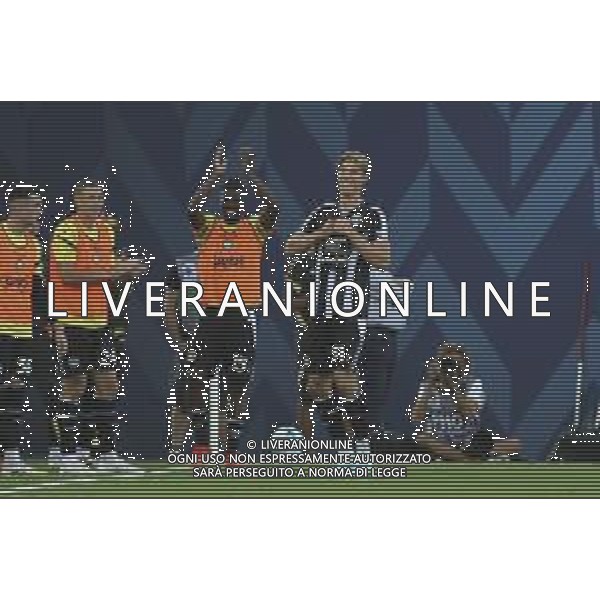 Thomas Thiesson Kristensen of Udinese FC celebrates after scoring goal during Udinese Calcio FC vs Hellas Verona FC, 1° Serie A Enilive 2025-26 game at Bluenergy stadium in Udine (UD), Italy, on August 25, 2025. (Photo by Davide Casentini) AG ALDO LIVERANI SAS