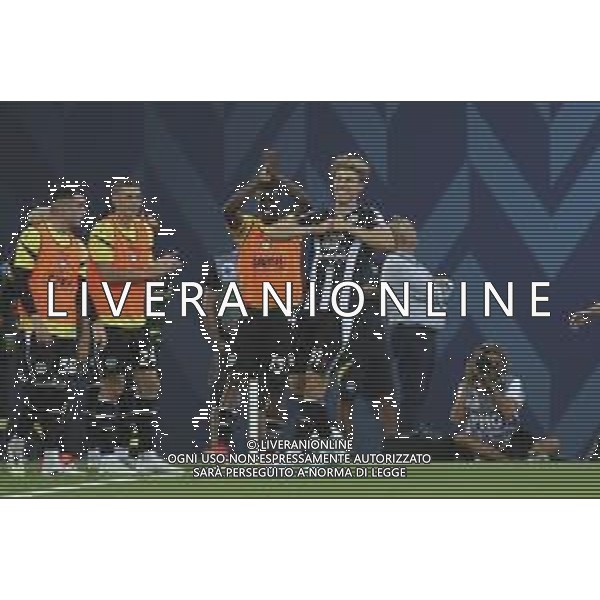 Thomas Thiesson Kristensen of Udinese FC celebrates after scoring goal during Udinese Calcio FC vs Hellas Verona FC, 1° Serie A Enilive 2025-26 game at Bluenergy stadium in Udine (UD), Italy, on August 25, 2025. (Photo by Davide Casentini) AG ALDO LIVERANI SAS