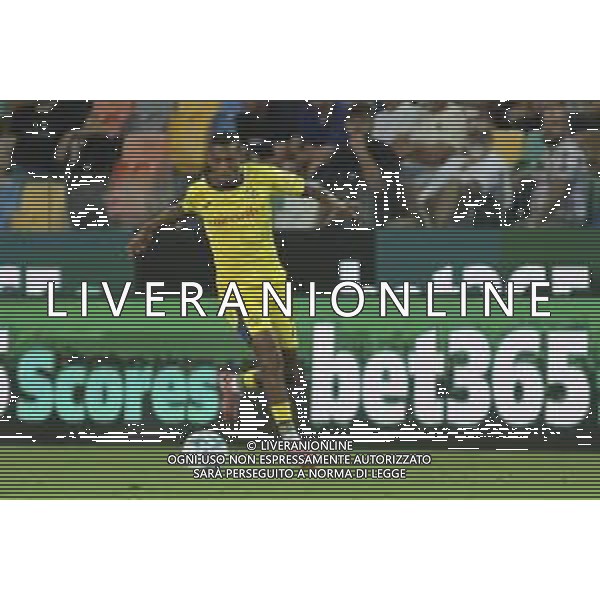 Rafik Belghali of Hellas Verona FC play the ball during Udinese Calcio FC vs Hellas Verona FC, 1° Serie A Enilive 2025-26 game at Bluenergy stadium in Udine (UD), Italy, on August 25, 2025. (Photo by Davide Casentini)- AGENZIA ALDO LIVERANI SAS