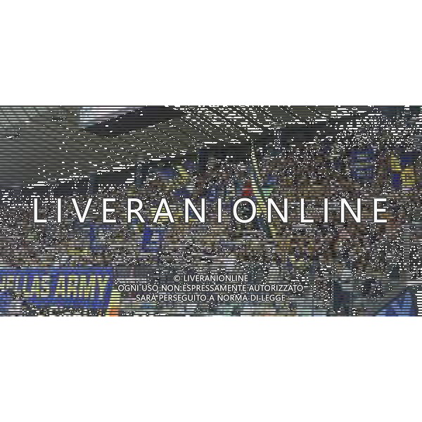 tifosi - Hellas Verona fans show their support during Udinese Calcio FC vs Hellas Verona FC, 1° Serie A Enilive 2025-26 game at Bluenergy stadium in Udine (UD), Italy, on August 25, 2025. (Photo by Davide Casentini)- AGENZIA ALDO LIVERANI SAS