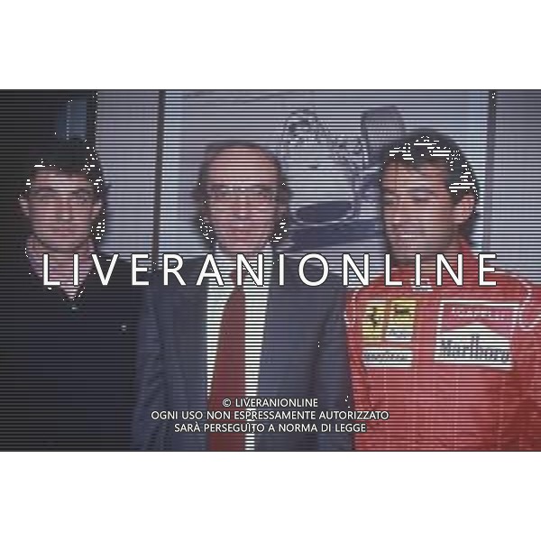 DIAP-RETROSPETTIVA IVAN CAPELLI PILOTA F1 NELLA FOTO IVAN CAPELLI CON JEAN ALESI E CLAUDIO LOMBARDI NELL\'ANNO 1992 AG CONTROLUCE-AG ALDO LIVERANI SAS