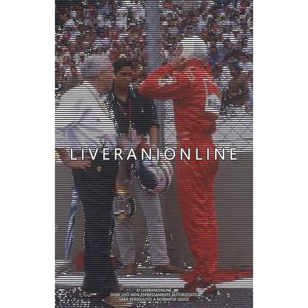 DIAP-RETROSPETTIVA IVAN CAPELLI PILOTA F1 NELLA FOTO IVAN CAPELLI E SANTE GHEDINI NELL\'ANNO 1992 AG CONTROLUCE-AG ALDO LIVERANI SAS