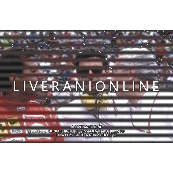 DIAP-RETROSPETTIVA IVAN CAPELLI PILOTA F1 NELLA FOTO IVAN CAPELLI E SANTE GHEDINI NELL\'ANNO 1992 AG CONTROLUCE-AG ALDO LIVERANI SAS