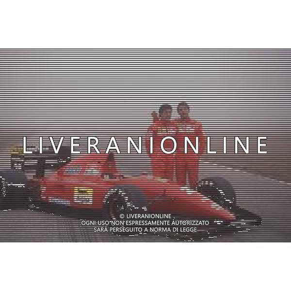 DIAP-RETROSPETTIVA IVAN CAPELLI PILOTA F1 NELLA FOTO IVAN CAPELLI CON JEAN ALESI NELL\'ANNO 1992 AG CONTROLUCE-AG ALDO LIVERANI SAS