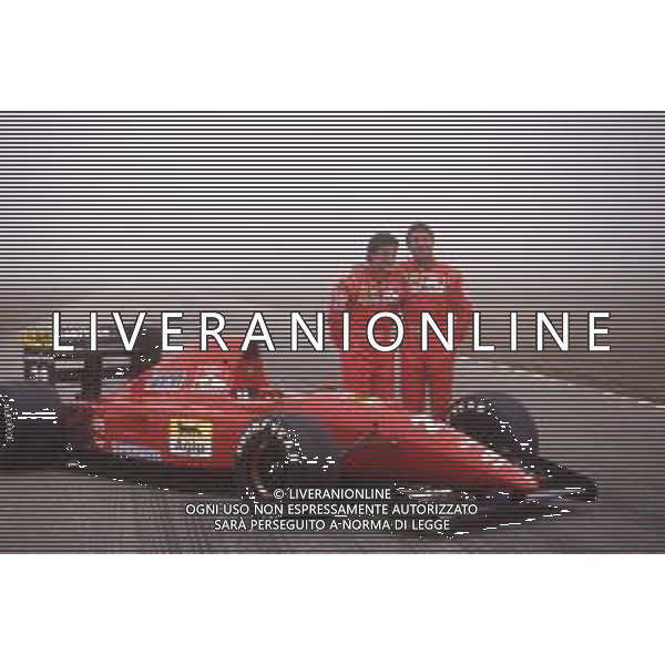 DIAP-RETROSPETTIVA IVAN CAPELLI PILOTA F1 NELLA FOTO IVAN CAPELLI CON JEAN ALESI NELL\'ANNO 1992 AG CONTROLUCE-AG ALDO LIVERANI SAS