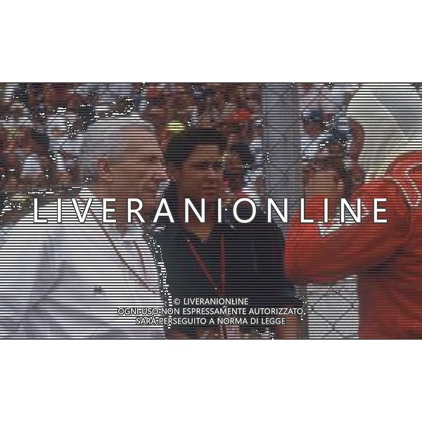 DIAP-RETROSPETTIVA IVAN CAPELLI PILOTA F1 NELLA FOTO IVAN CAPELLI E SANTE GHEDINI NELL\'ANNO 1992 AG CONTROLUCE-AG ALDO LIVERANI SAS