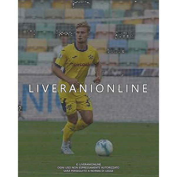 Martin Sonder Frese of Hellas Verona FC play the ball during Udinese Calcio FC vs Hellas Verona FC, 1° Serie A Enilive 2025-26 game at Bluenergy stadium in Udine (UD), Italy, on August 25, 2025. (Photo by Davide Casentini) AG ALDO LIVERANI SAS